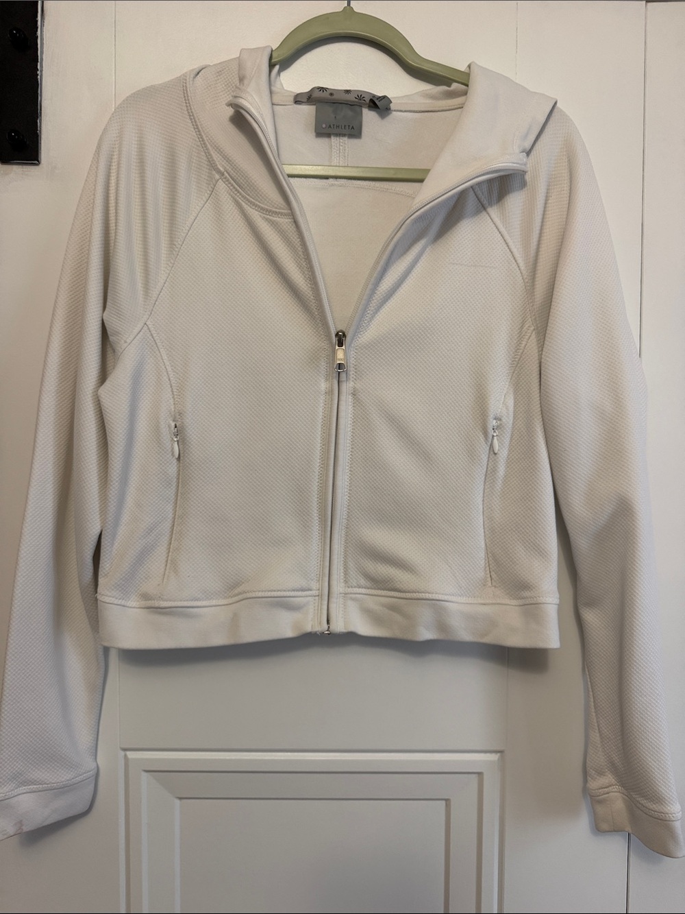 Athleta White Crop Full-Zip Performance Jacket